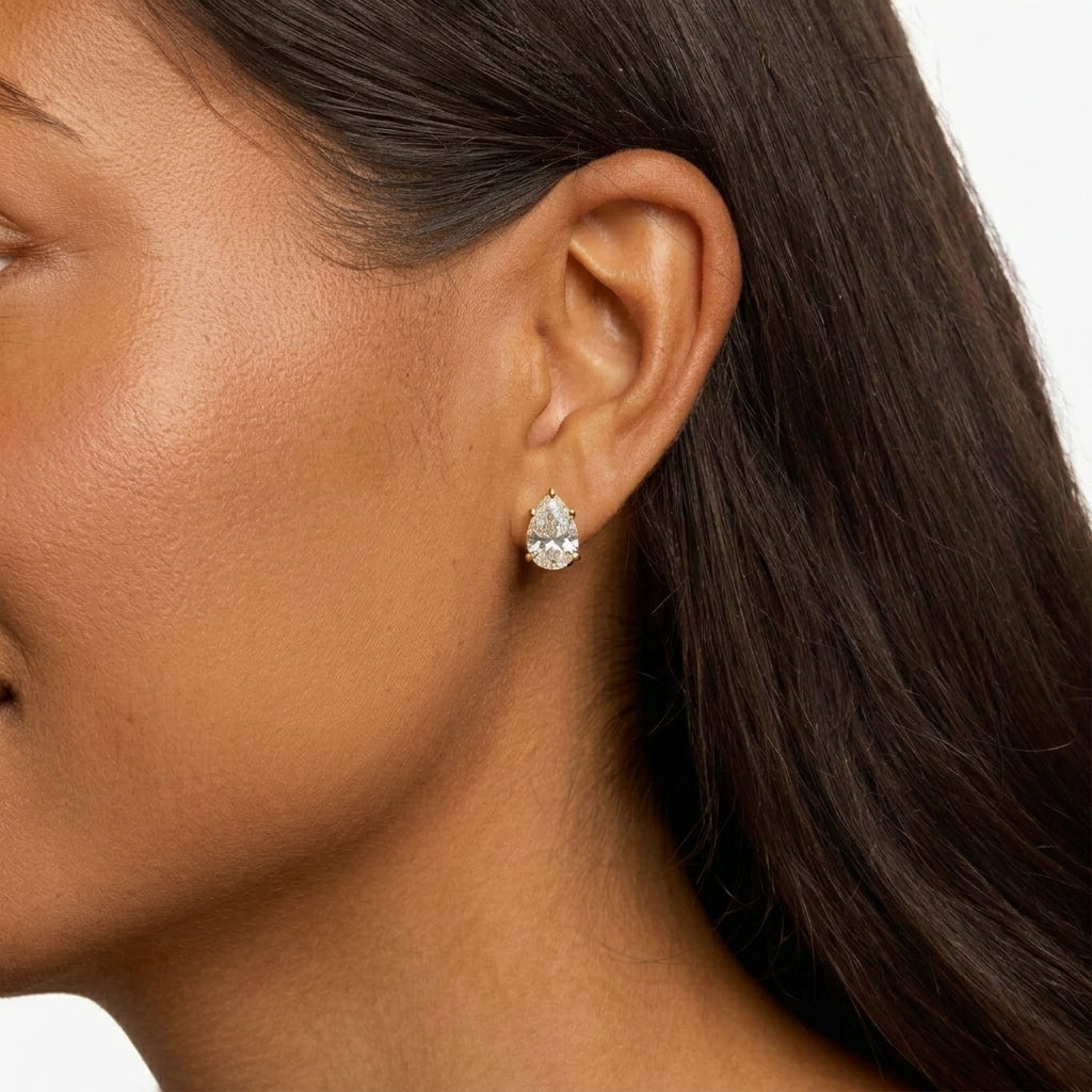 4 ct. Natural Diamond Pear Earrings
