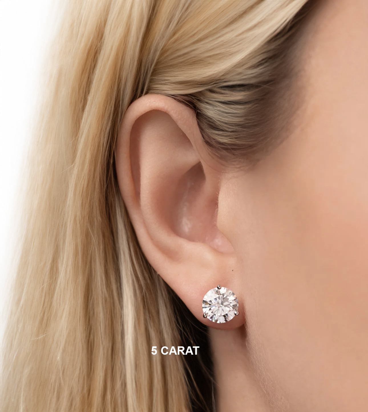 2 Ct Brilliant Round Moissanite Diamond Stud Earrings, Women Diamond  Earrings - Shraddha Shree Gems