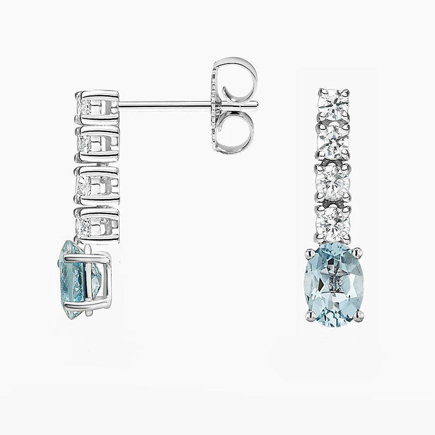Aquamarine and diamond earrings store