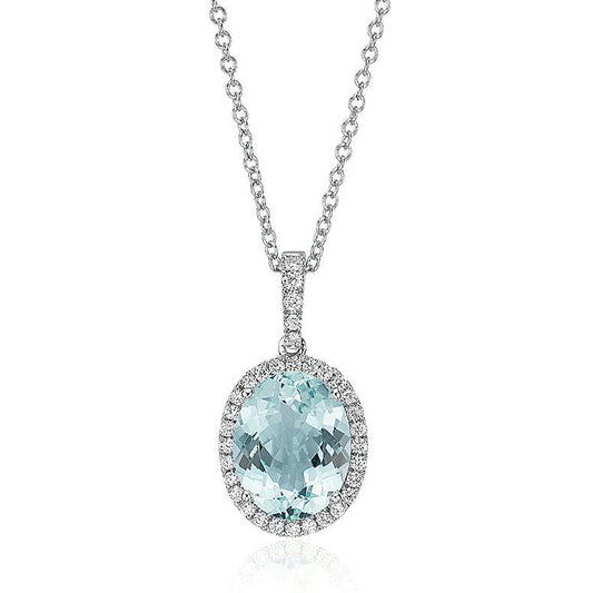 Aquamarine & Diamond Necklace