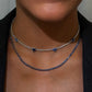 Heart Blue Sapphire and Natural Diamond Necklace