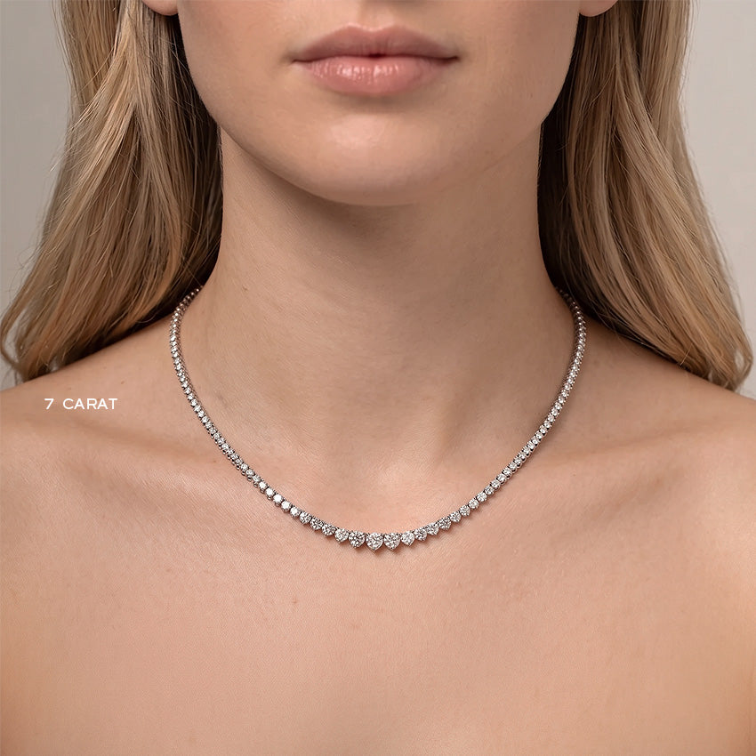Heirloom Graduated Lab Diamond Tennis Necklace