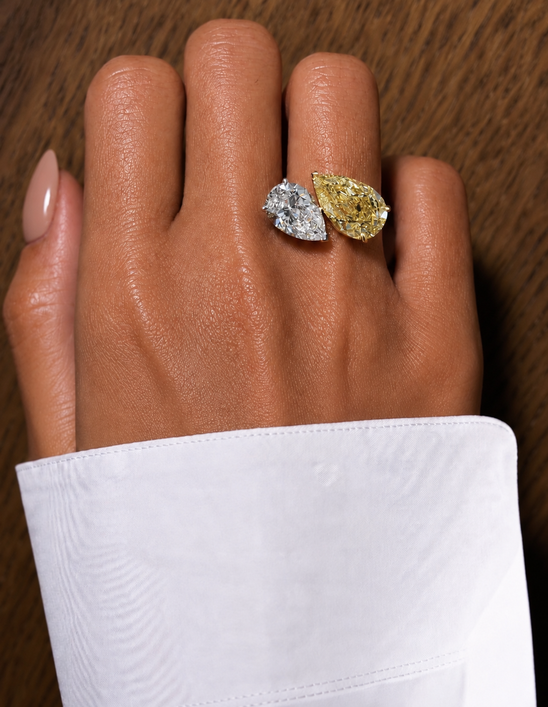 Pear Cut Toi et Moi Diamond Ring