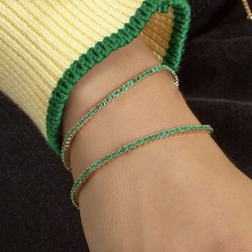 Emerald tennis on sale bracelet gold