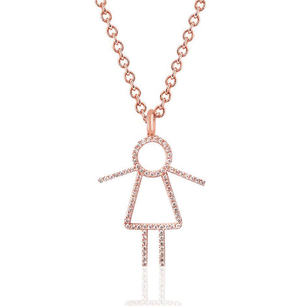 Diamond Girl Necklace 14kt