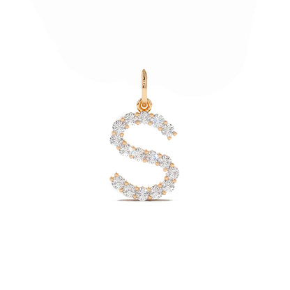 Diamond Letter Charm 14kt