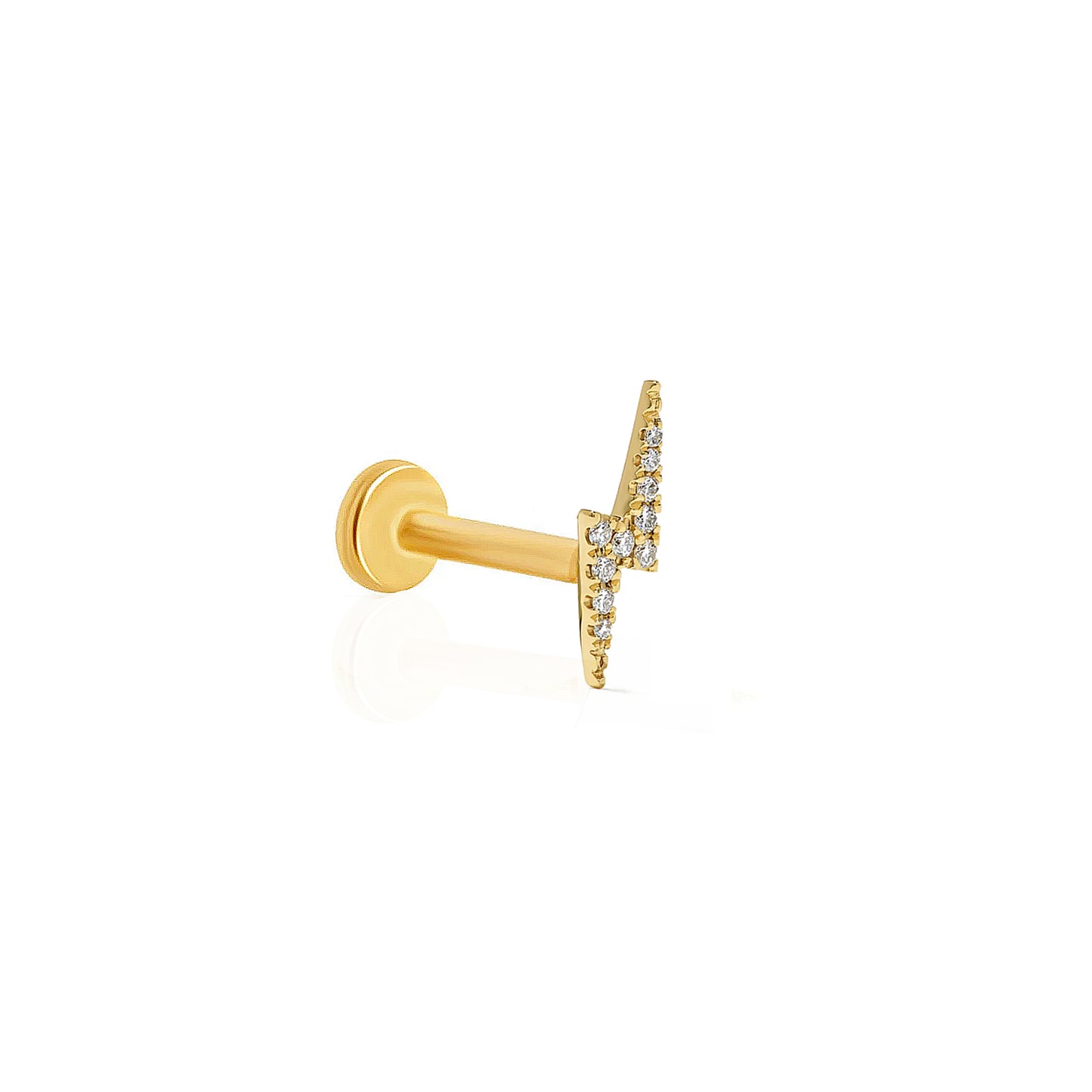 Pave Lightning Threaded Flat Back Earring