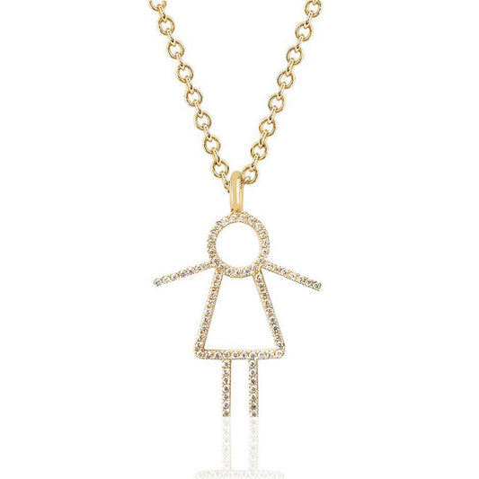 Diamond Girl Necklace 14kt