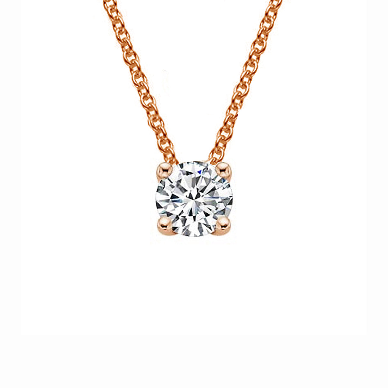 Floating Rose Gold Diamond Necklace